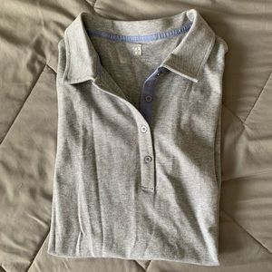 Women’s light gray cotton polo shirt